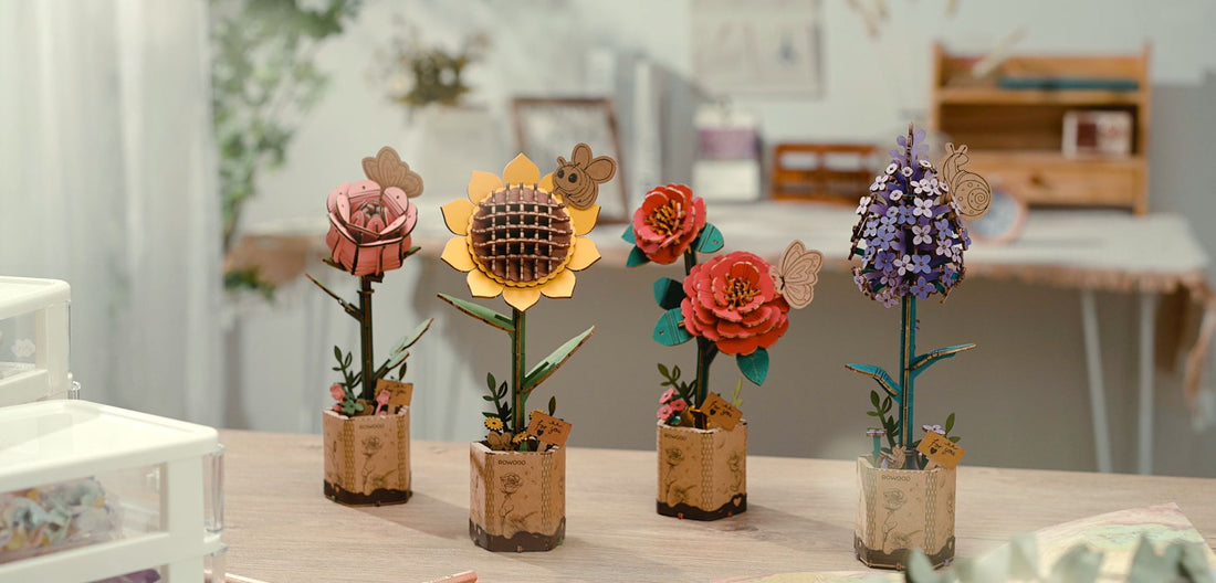 Forever Flowers: Wooden 3D Flower Making Kit
