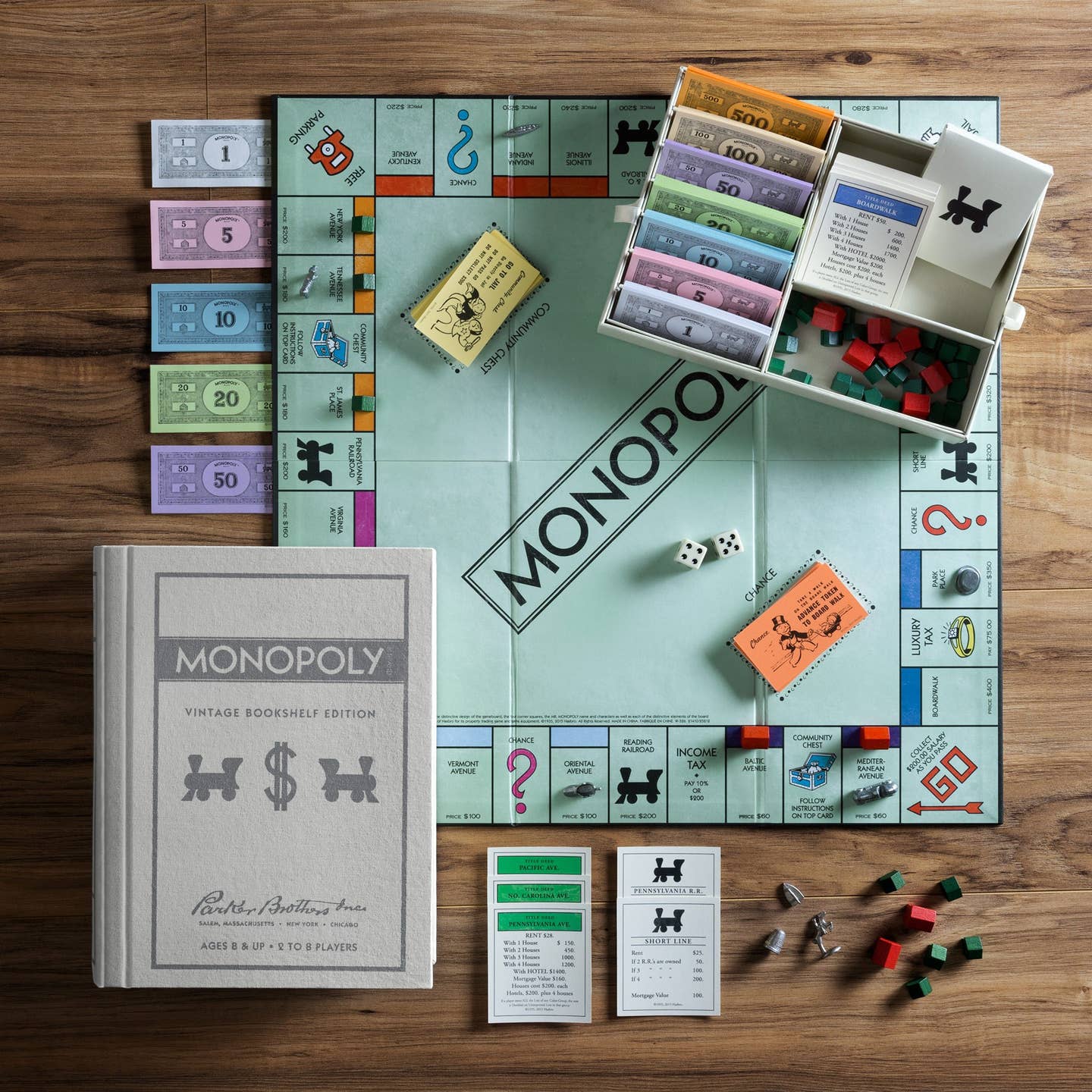 Scrabble, Monopoly, Clue Vintage Bookshelf Editions