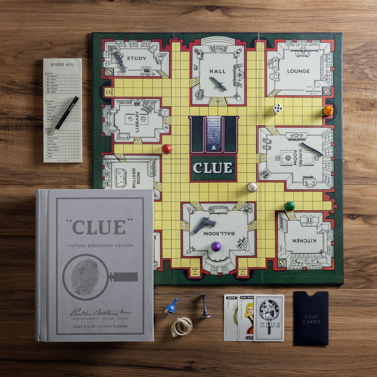 Scrabble, Monopoly, Clue Vintage Bookshelf Editions