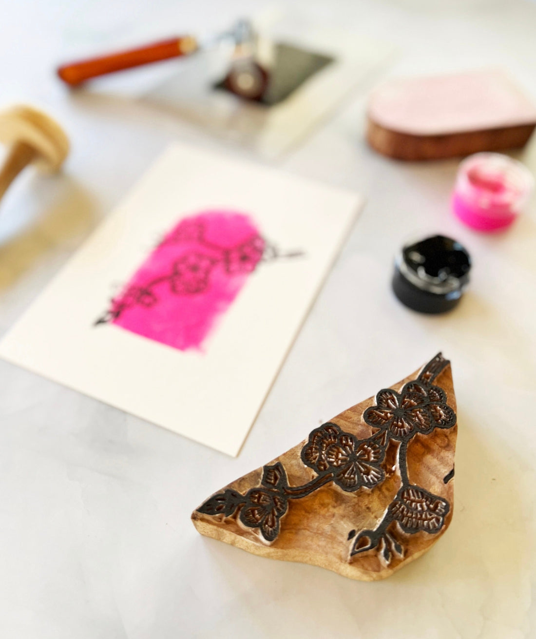 Block Printing Kit - Cherry Blossom